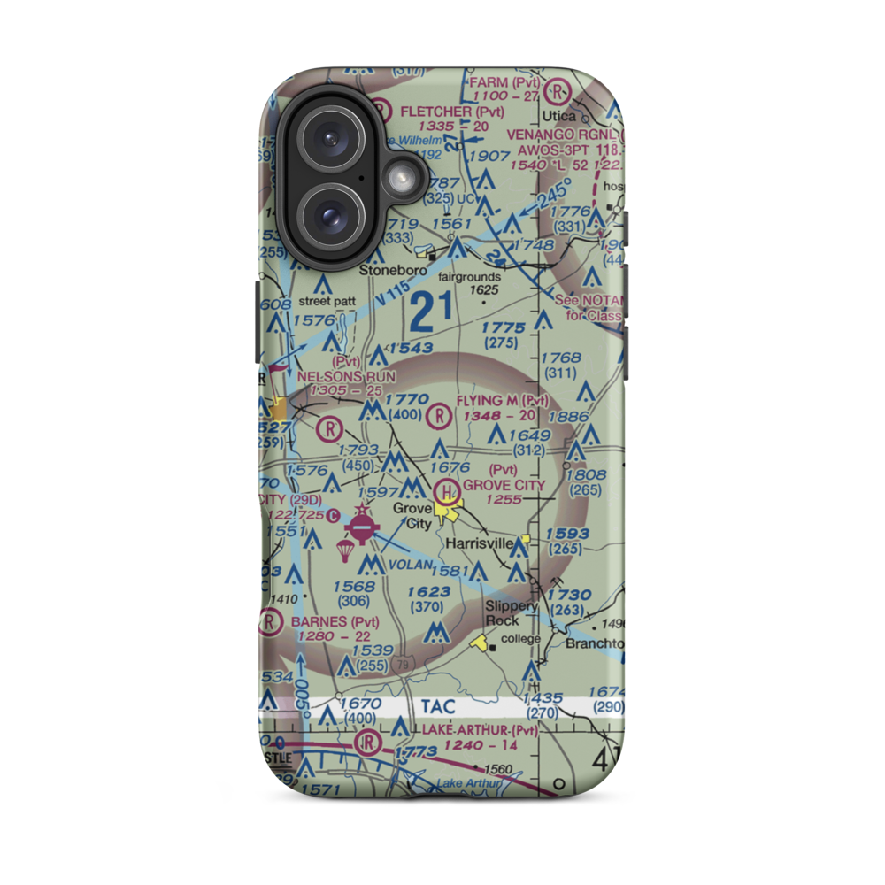 Flying M Ranch Airport (4PN0) VFR Sectional  Tough iPhone Case iPhone 16 Plus model shown