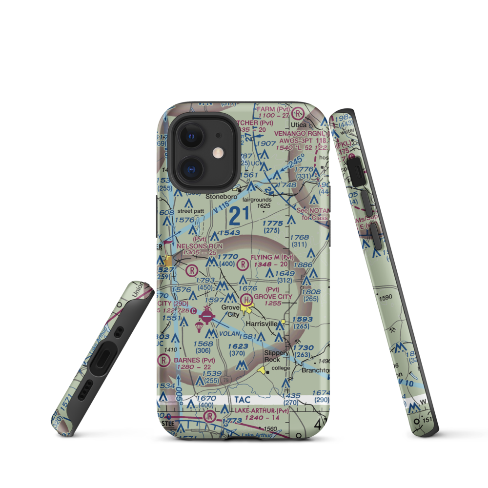 Flying M Ranch Airport (4PN0) VFR Sectional  Tough iPhone Case iPhone 12 mini model shown