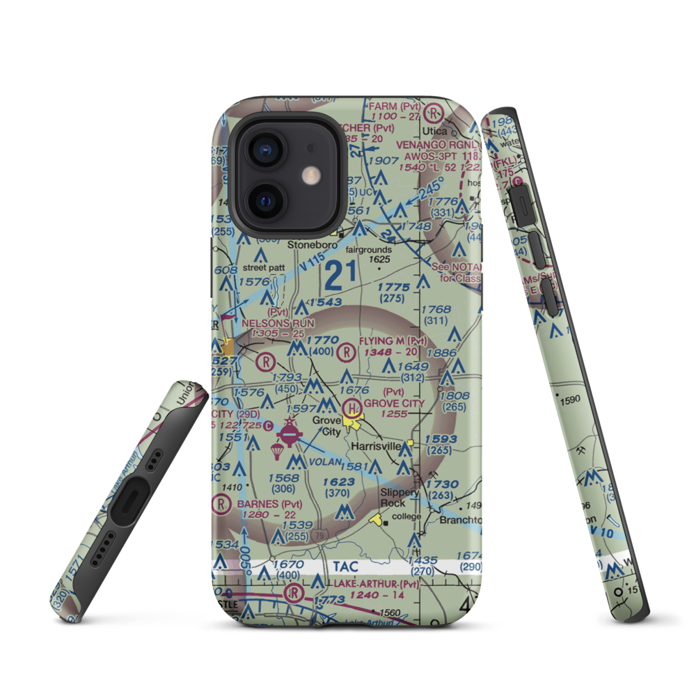 Flying M Ranch Airport (4PN0) VFR Sectional  Tough iPhone Case iPhone 12 model shown