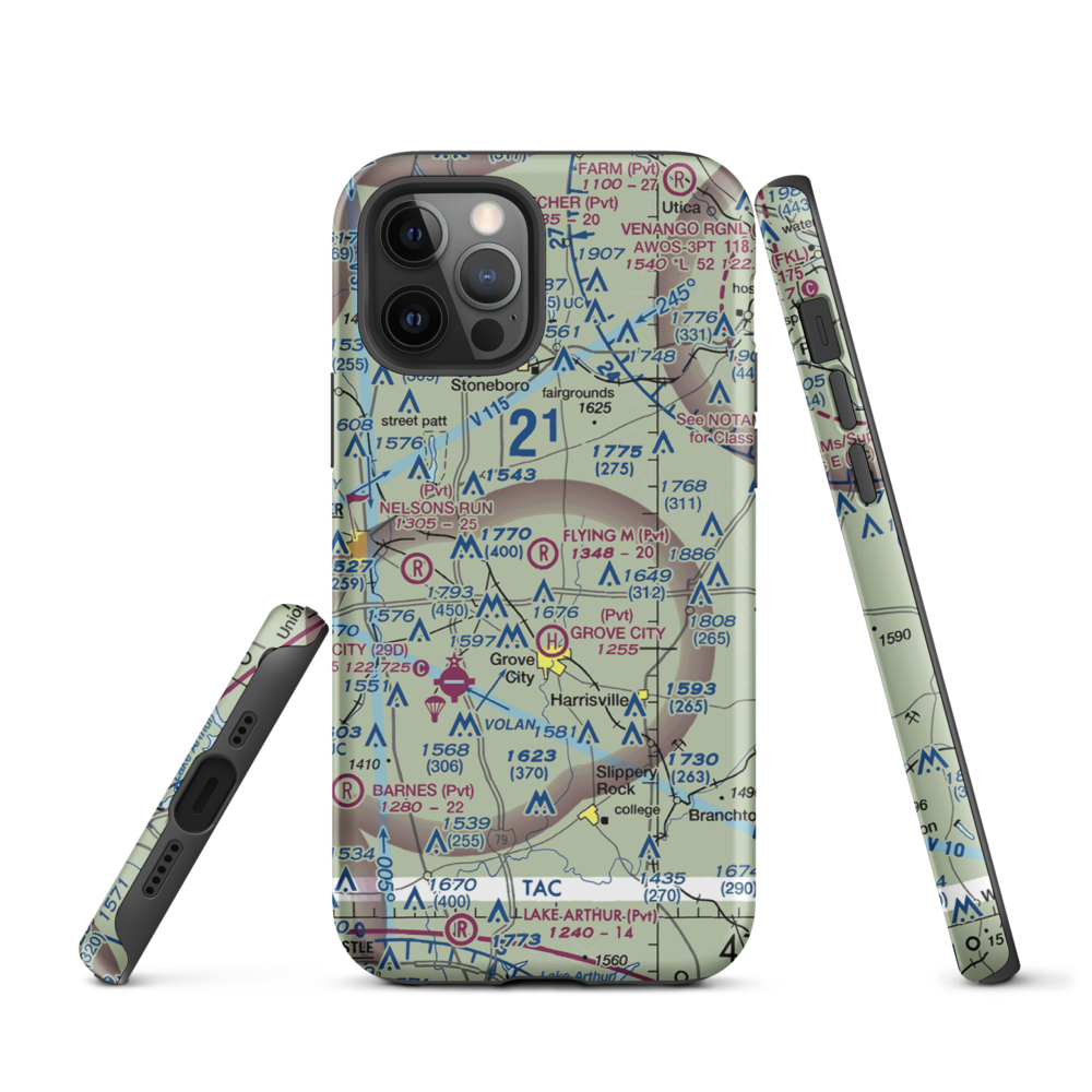 Flying M Ranch Airport (4PN0) VFR Sectional  Tough iPhone Case iPhone 12 Pro model shown