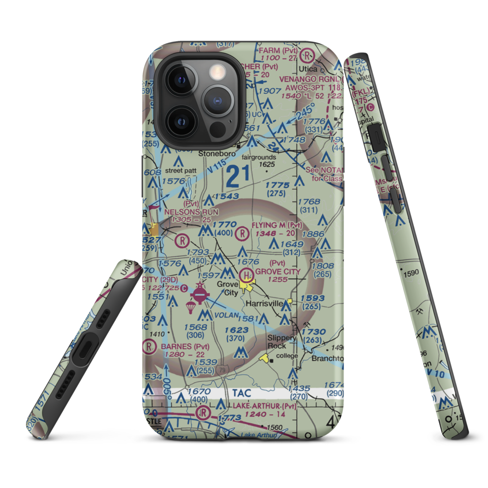 Flying M Ranch Airport (4PN0) VFR Sectional  Tough iPhone Case iPhone 12 Pro Max model shown