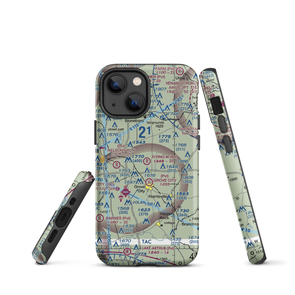 Flying M Ranch Airport (4PN0) VFR Sectional  Tough iPhone Case iPhone 13 mini model shown