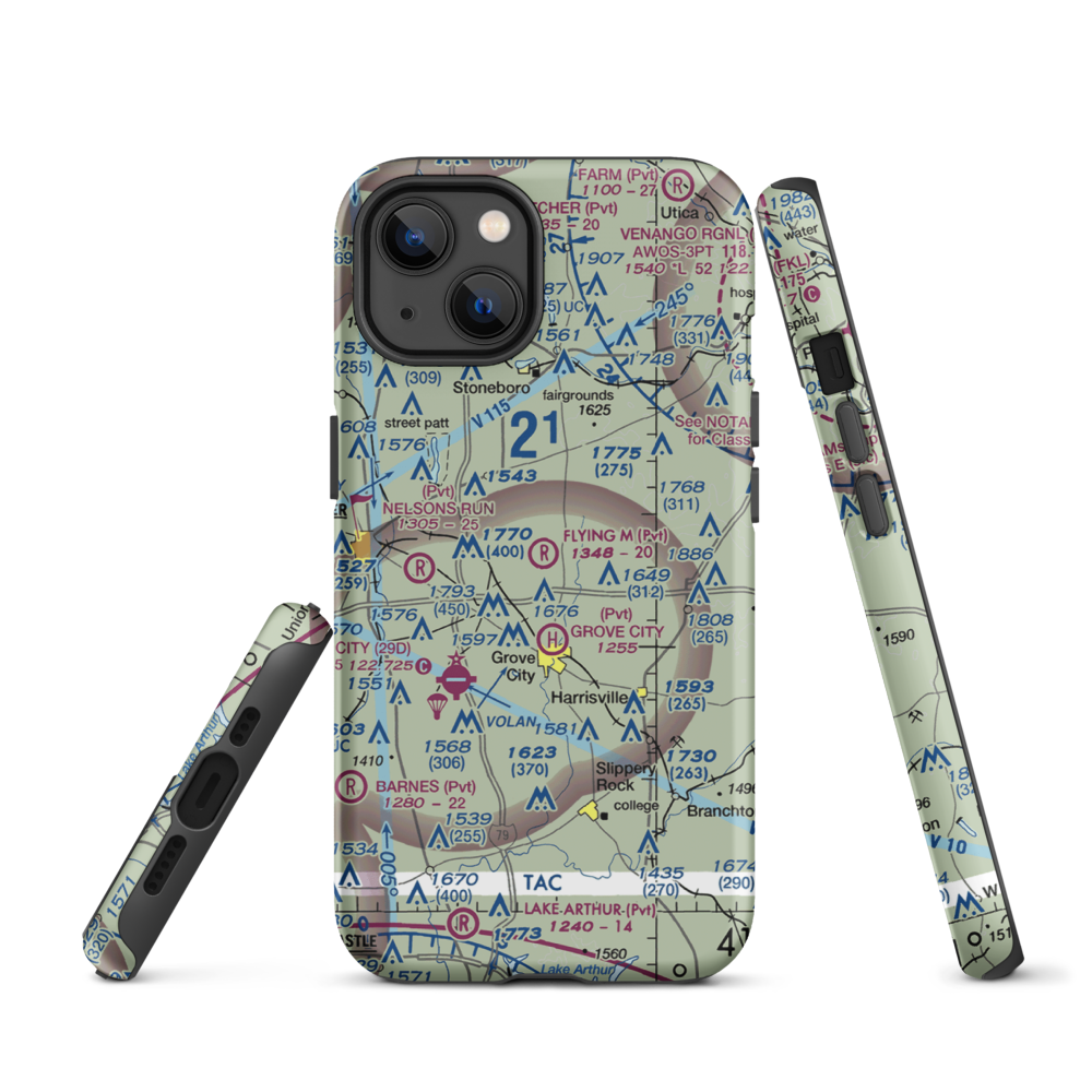 Flying M Ranch Airport (4PN0) VFR Sectional  Tough iPhone Case iPhone 13 model shown