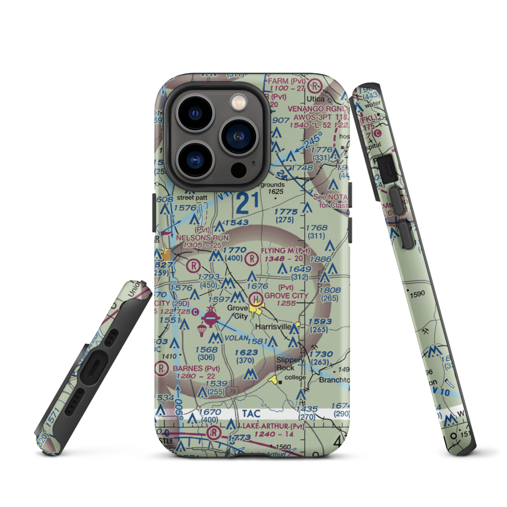 Flying M Ranch Airport (4PN0) VFR Sectional  Tough iPhone Case iPhone 13 Pro model shown