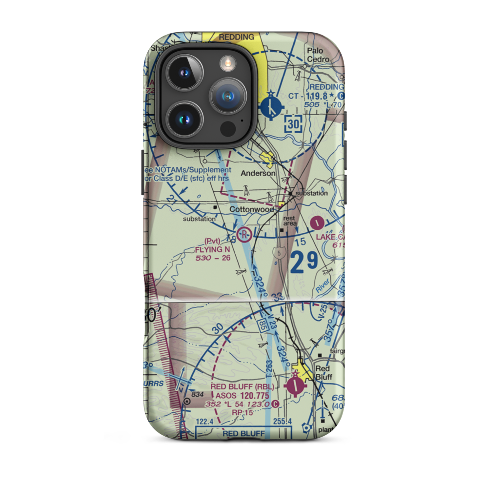 Flying N Ranch Airport (CA04) VFR Sectional  Tough iPhone Case iPhone 16 Pro Max model shown