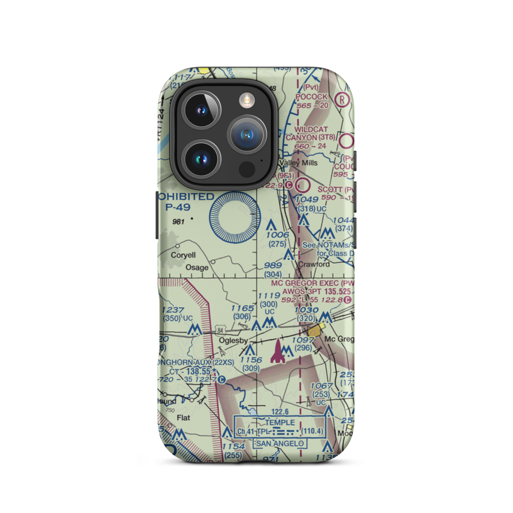 Flying Nd Ranch Airport (US-0140) VFR Sectional  Tough iPhone Case iPhone 16 Pro model shown
