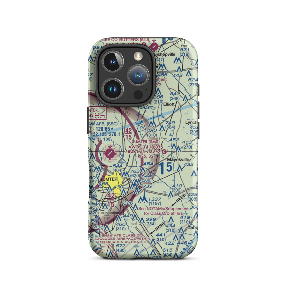 Flying O Airport (00SC) VFR Sectional  Tough iPhone Case iPhone 16 Pro model shown