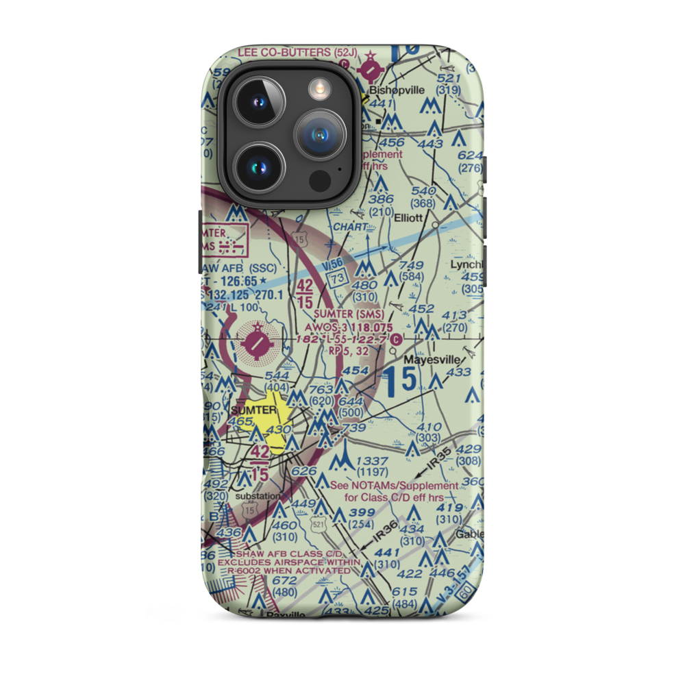 Flying O Airport (00SC) VFR Sectional  Tough iPhone Case iPhone 16 Pro Max model shown