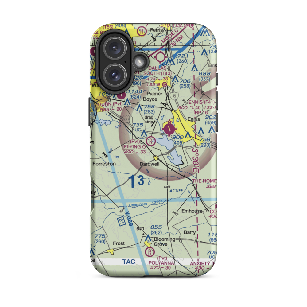 Flying O Airport (TX29) VFR Sectional  Tough iPhone Case iPhone 16 Plus model shown