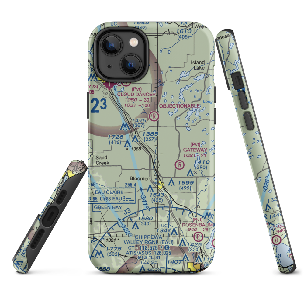 Flying O Airport (US-0128) VFR Sectional  Tough iPhone Case iPhone 14 Plus model shown