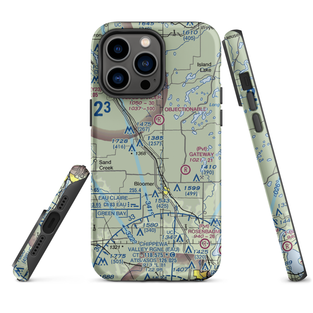 Flying O Airport (US-0128) VFR Sectional  Tough iPhone Case iPhone 14 Pro Max model shown