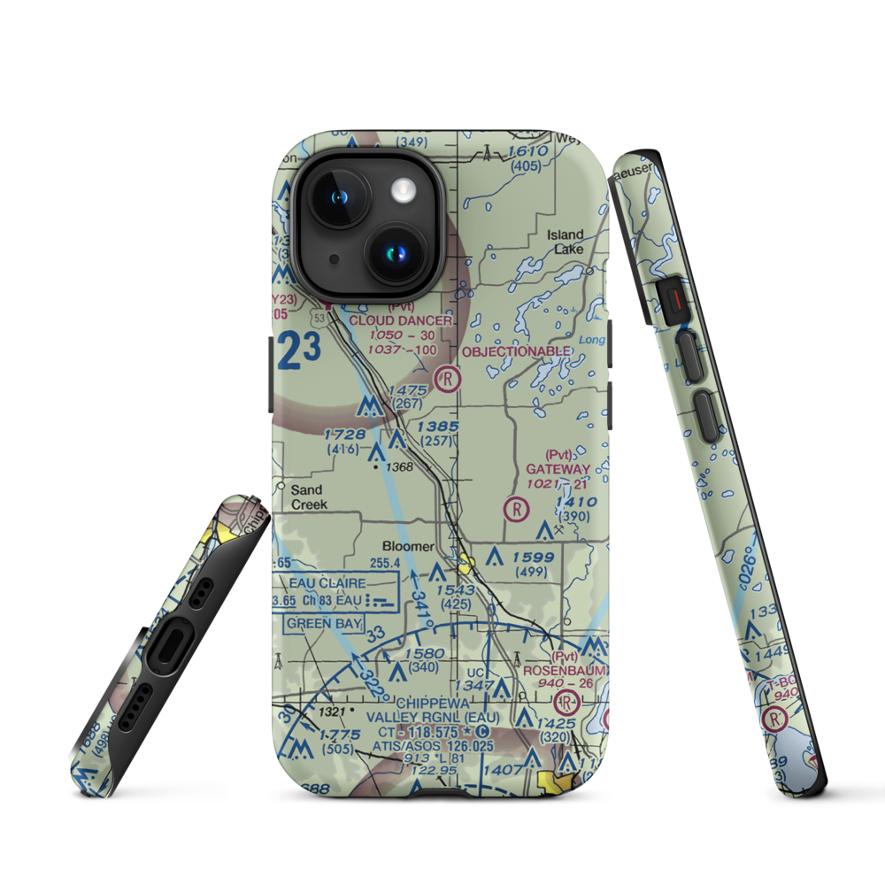 Flying O Airport (US-0128) VFR Sectional  Tough iPhone Case iPhone 15 model shown