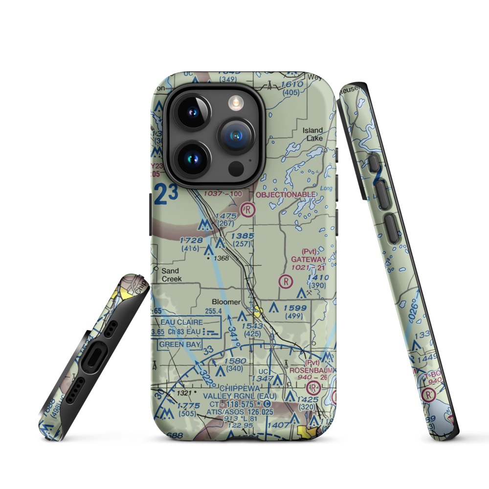 Flying O Airport (US-0128) VFR Sectional  Tough iPhone Case iPhone 15 Pro model shown