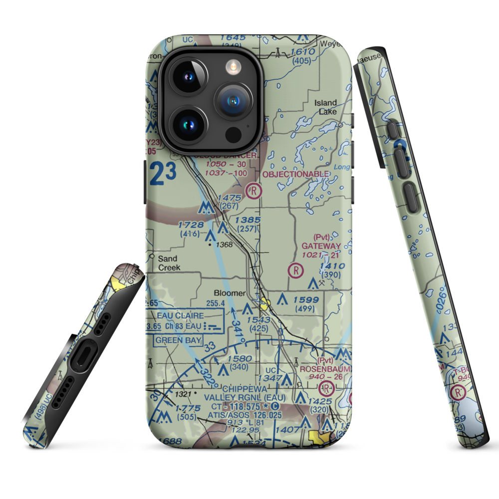 Flying O Airport (US-0128) VFR Sectional  Tough iPhone Case iPhone 15 Pro Max model shown