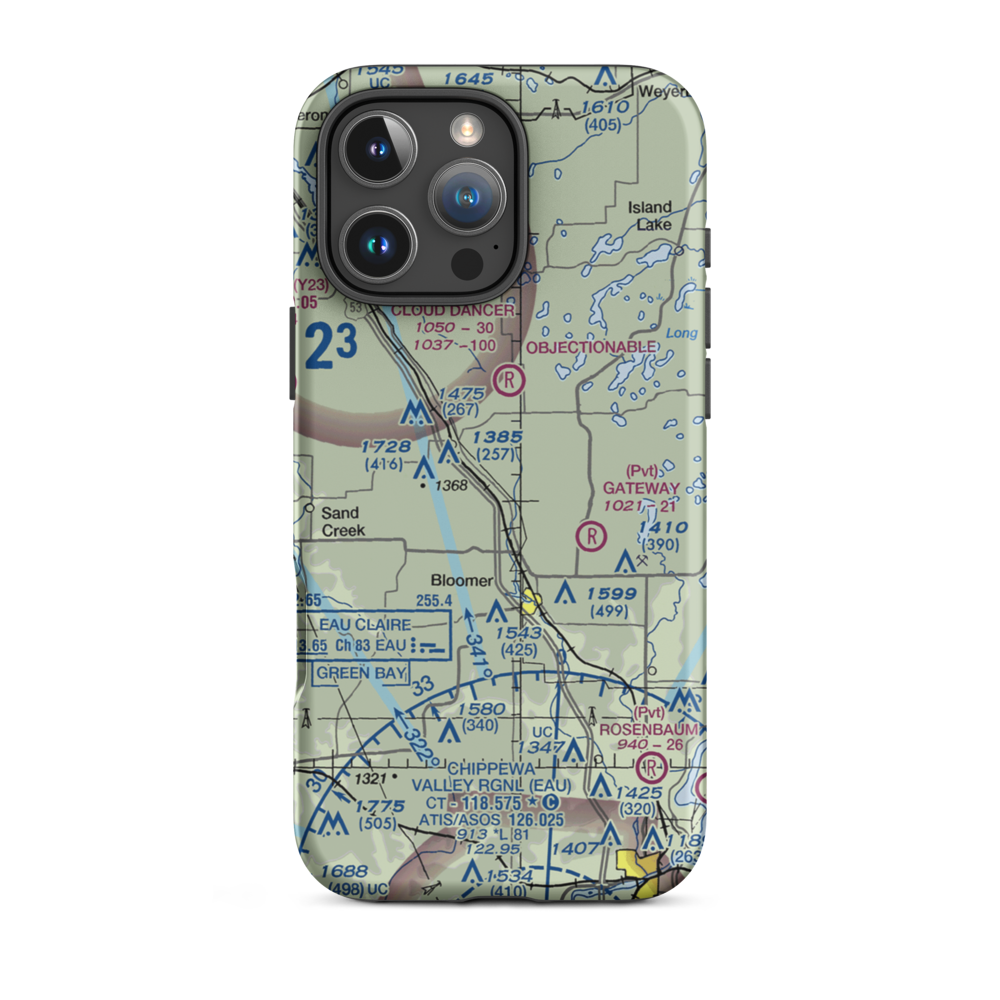 Flying O Airport (US-0128) VFR Sectional  Tough iPhone Case iPhone 16 Pro Max model shown