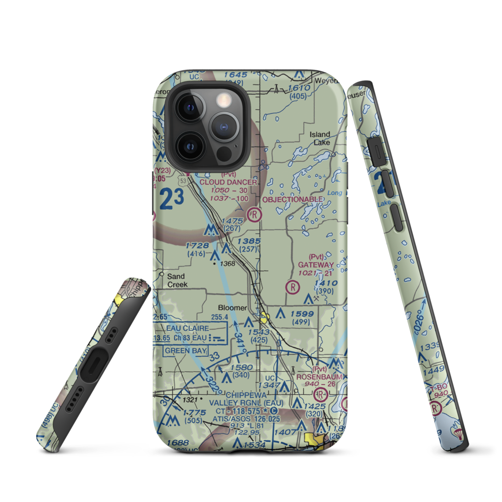 Flying O Airport (US-0128) VFR Sectional  Tough iPhone Case iPhone 12 Pro model shown