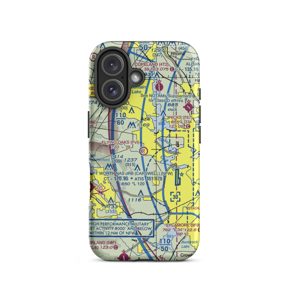 Flying Oaks Airport (2TE2) VFR Sectional  Tough iPhone Case iPhone 16 model shown