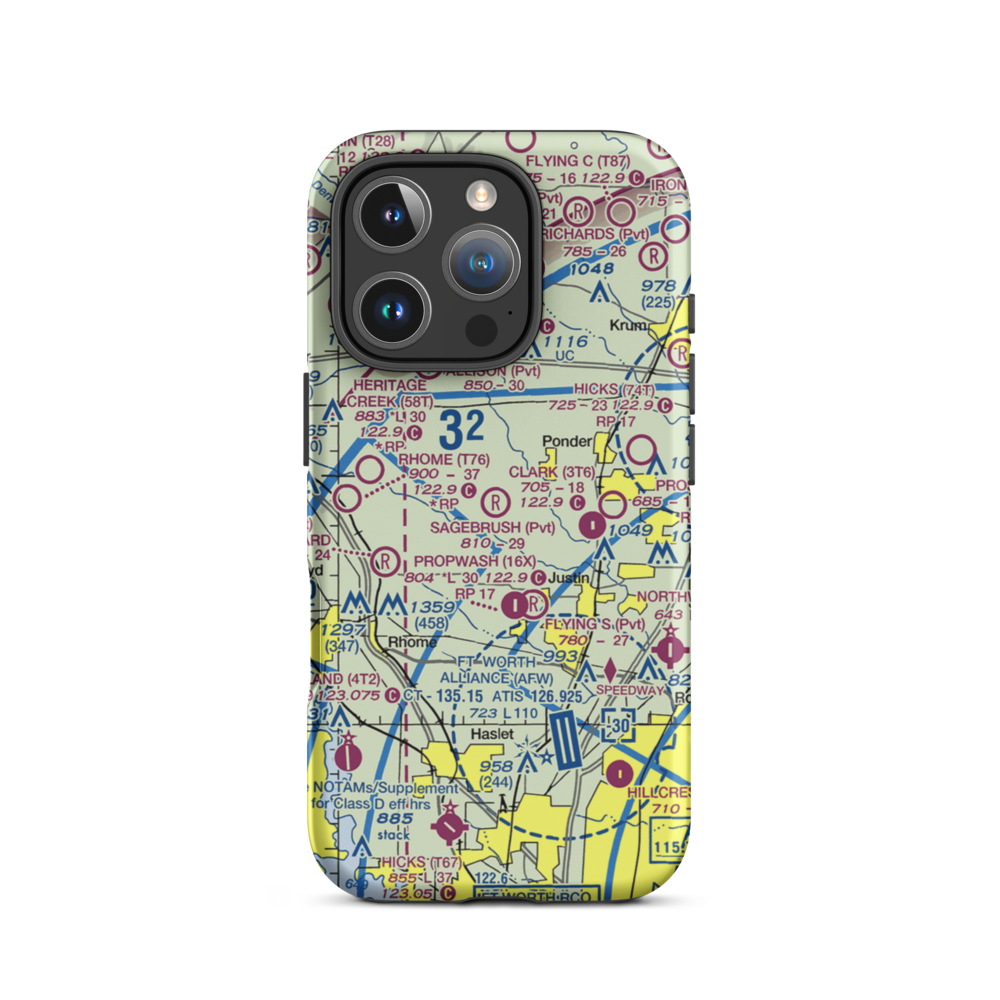 Flying P Airport (3TX7) VFR Sectional  Tough iPhone Case iPhone 16 Pro model shown