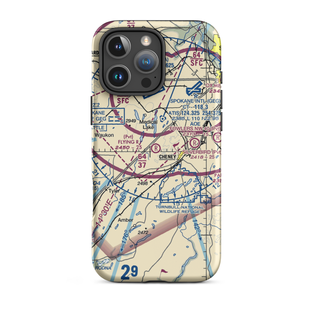 Flying R Ranch Airport (WA49) VFR Sectional  Tough iPhone Case iPhone 16 Pro Max model shown