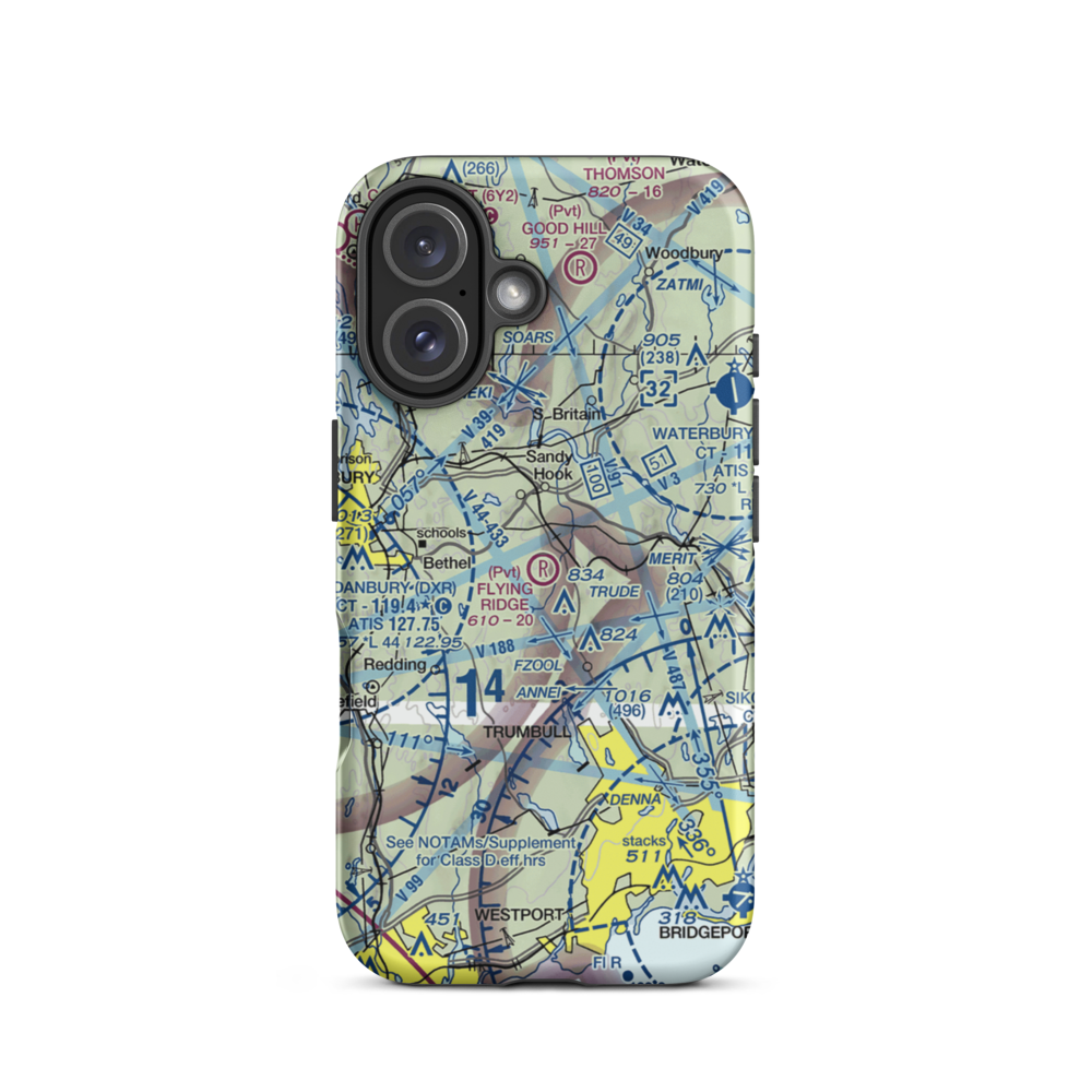 Flying Ridge Airstrip (CT52) VFR Sectional  Tough iPhone Case iPhone 16 model shown