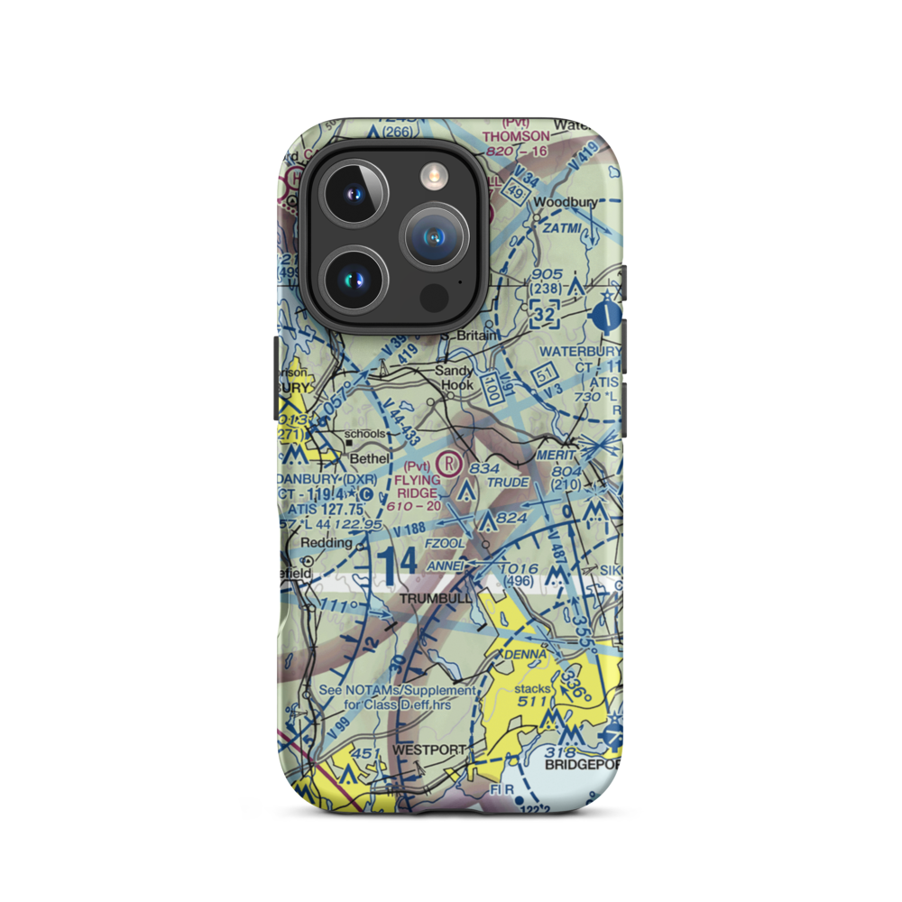 Flying Ridge Airstrip (CT52) VFR Sectional  Tough iPhone Case iPhone 16 Pro model shown
