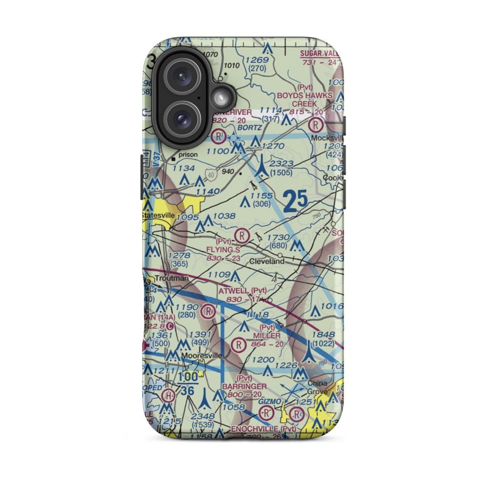 Flying S Ranch Airport (0NC8) VFR Sectional  Tough iPhone Case iPhone 16 Plus model shown