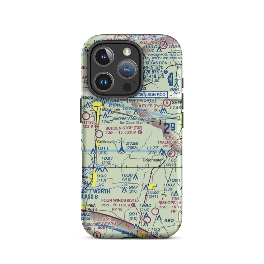 Flying S Ranch Airport (2XA4) VFR Sectional  Tough iPhone Case iPhone 16 Pro model shown