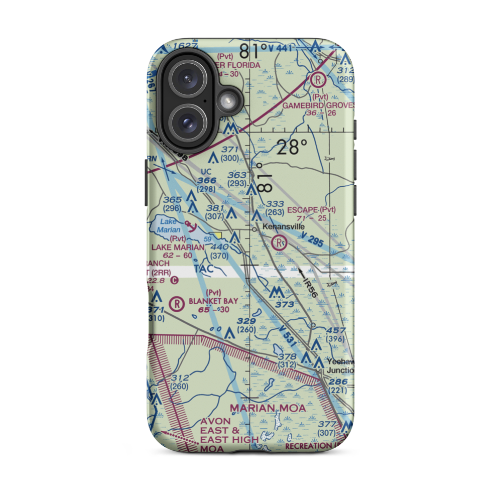 Flying S Ranch Airport (33FL) VFR Sectional  Tough iPhone Case iPhone 16 Plus model shown