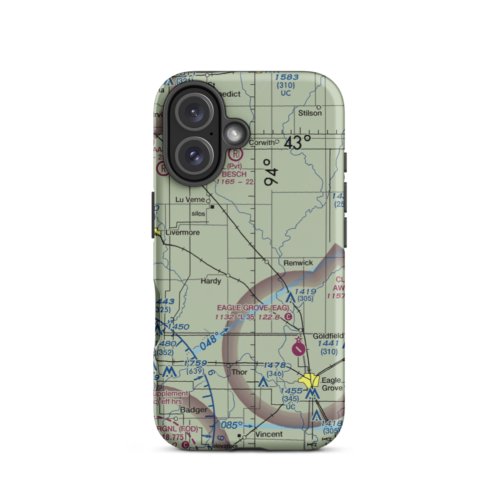Flying S Ranch Airport (5IA6) VFR Sectional  Tough iPhone Case iPhone 16 model shown