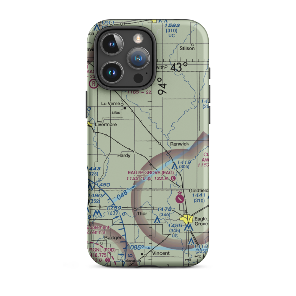 Flying S Ranch Airport (5IA6) VFR Sectional  Tough iPhone Case iPhone 16 Pro Max model shown