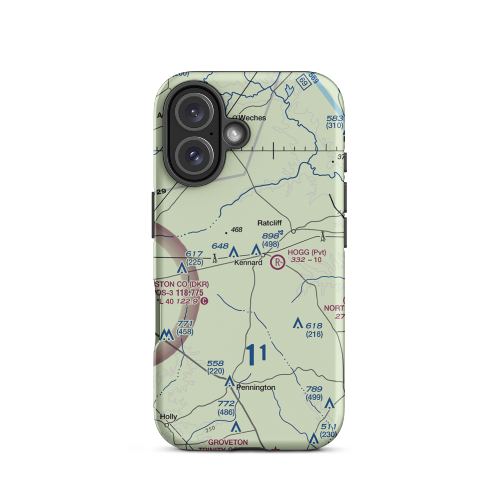 Flying S Ranch Airport (63TE) VFR Sectional  Tough iPhone Case iPhone 16 model shown