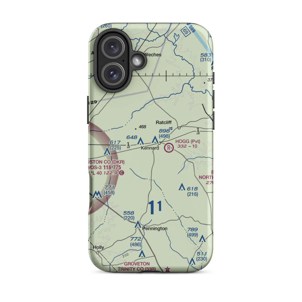 Flying S Ranch Airport (63TE) VFR Sectional  Tough iPhone Case iPhone 16 Plus model shown