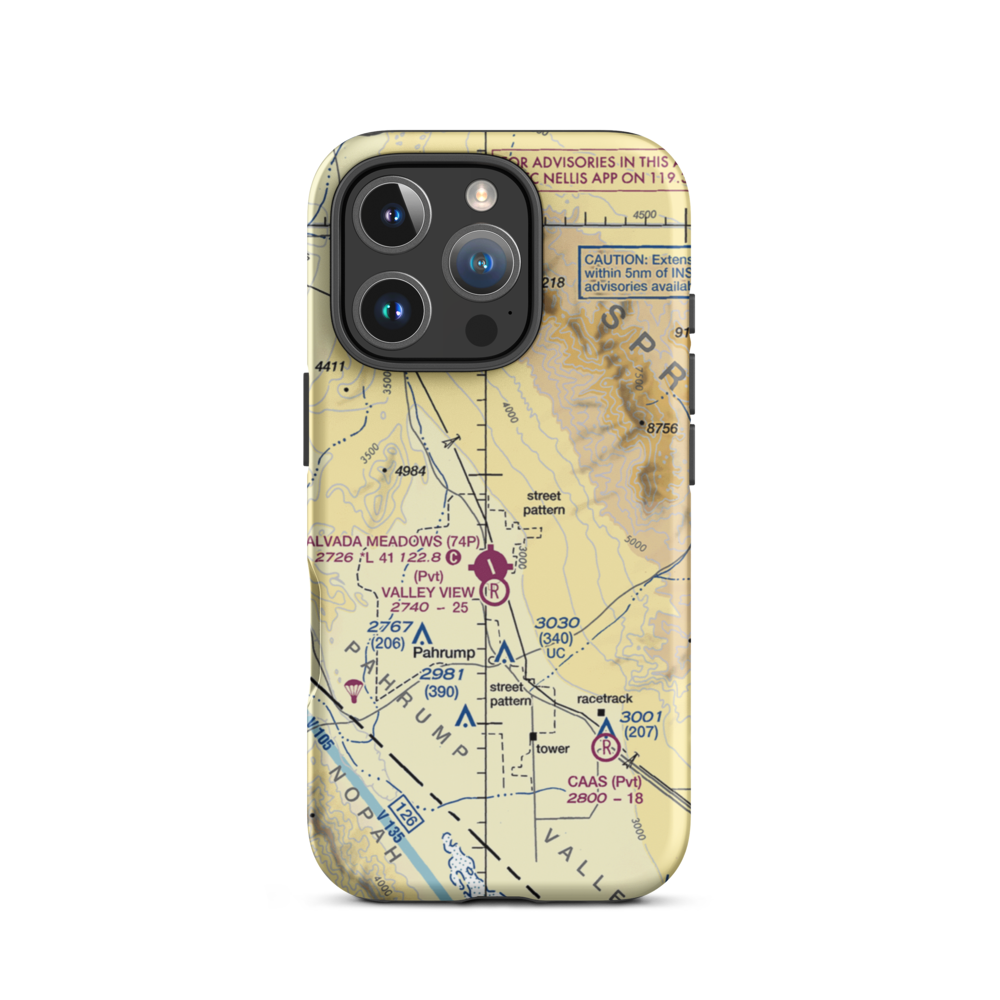 Flying S Ranch Ultralightport (NV54) VFR Sectional  Tough iPhone Case iPhone 16 Pro model shown