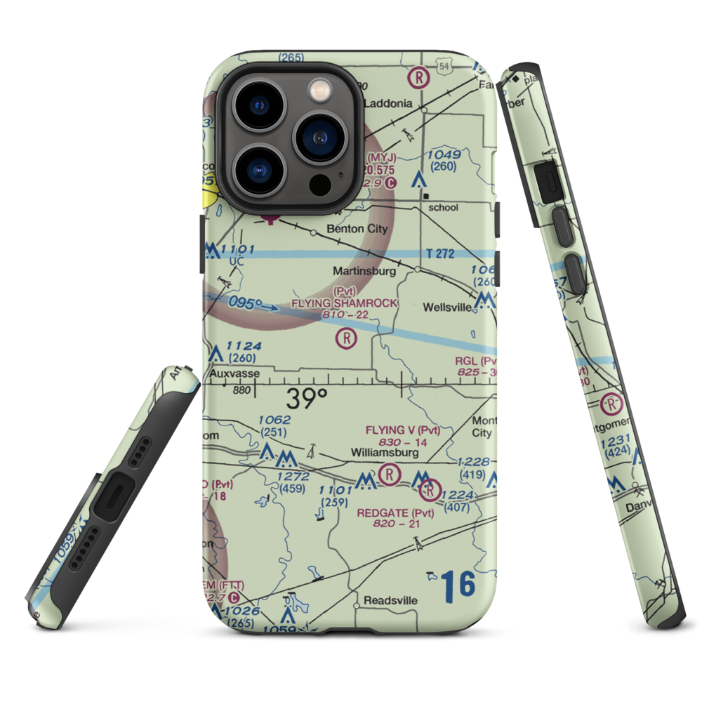 Flying Shamrock Airport (6MU4) VFR Sectional  Tough iPhone Case iPhone 13 Pro Max model shown