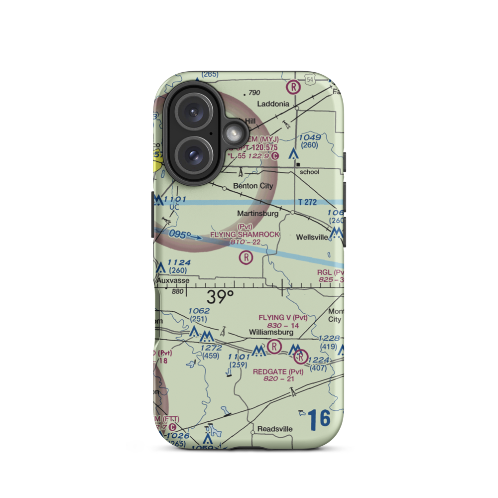 Flying Shamrock Airport (6MU4) VFR Sectional  Tough iPhone Case iPhone 16 model shown
