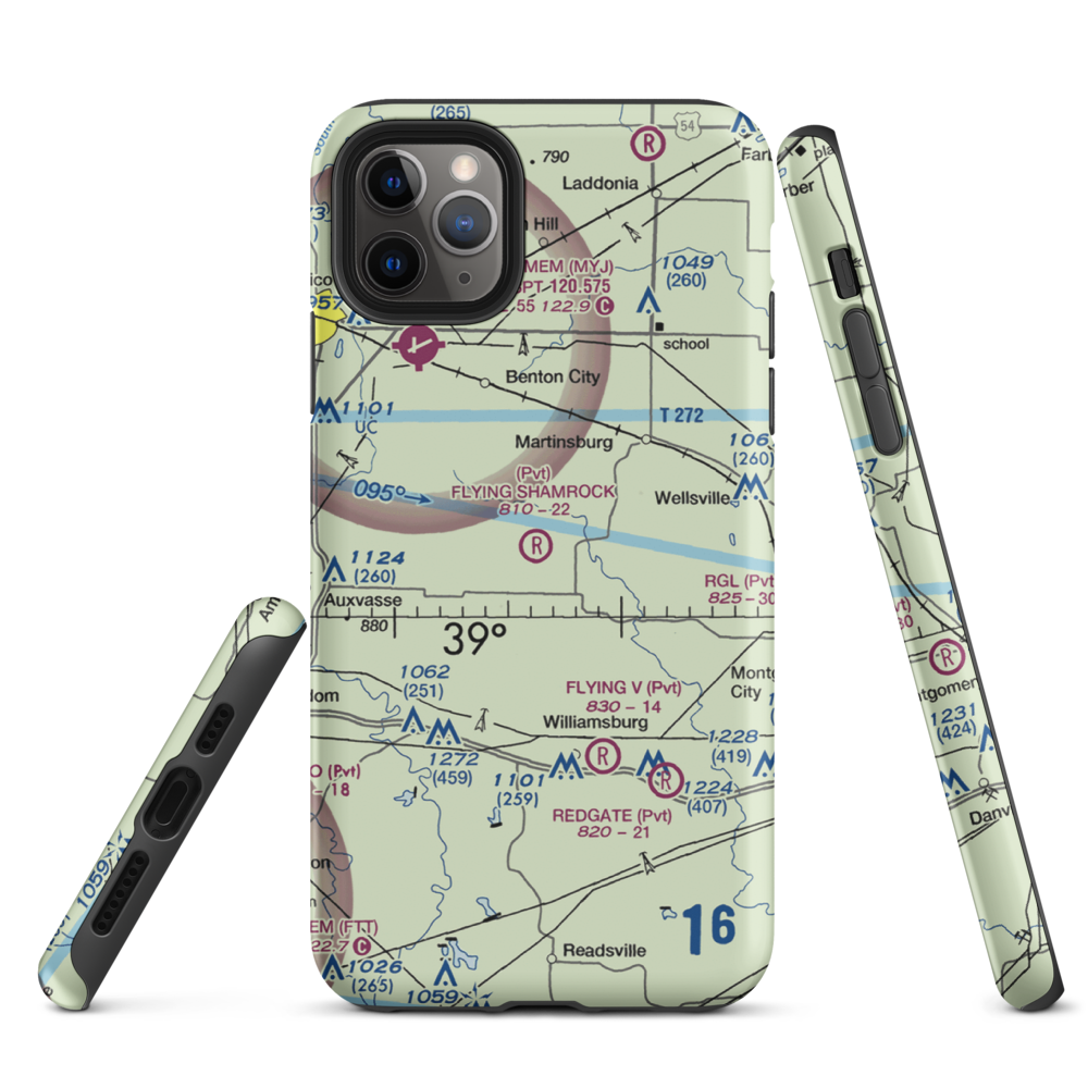 Flying Shamrock Airport (6MU4) VFR Sectional  Tough iPhone Case iPhone 11 Pro Max model shown