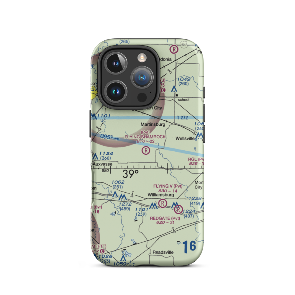 Flying Shamrock Airport (6MU4) VFR Sectional  Tough iPhone Case iPhone 16 Pro model shown