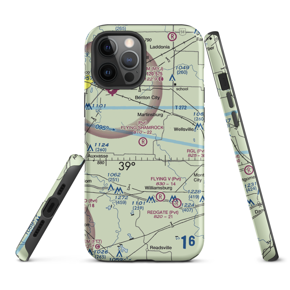 Flying Shamrock Airport (6MU4) VFR Sectional  Tough iPhone Case iPhone 12 Pro Max model shown
