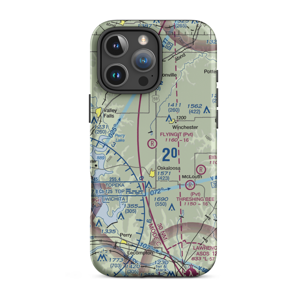 Flying T Airport (7KS0) VFR Sectional  Tough iPhone Case iPhone 16 Pro Max model shown