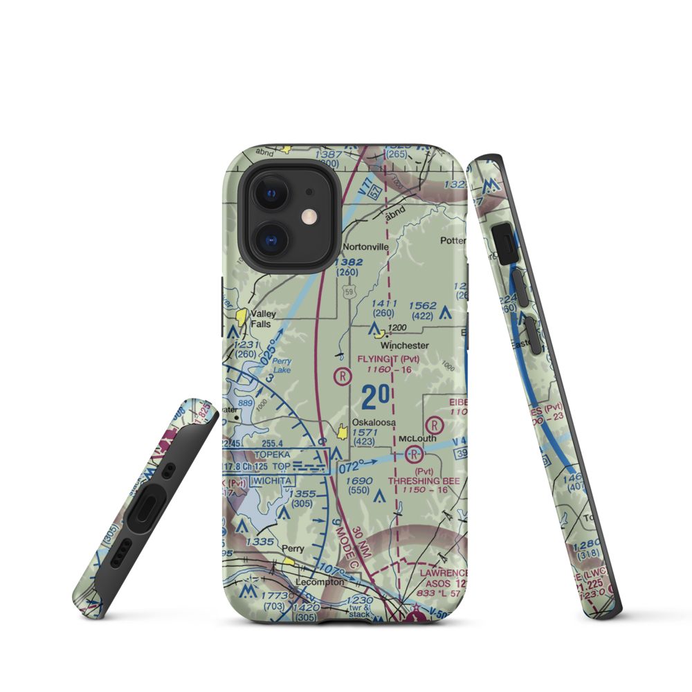 Flying T Airport (7KS0) VFR Sectional  Tough iPhone Case iPhone 12 mini model shown