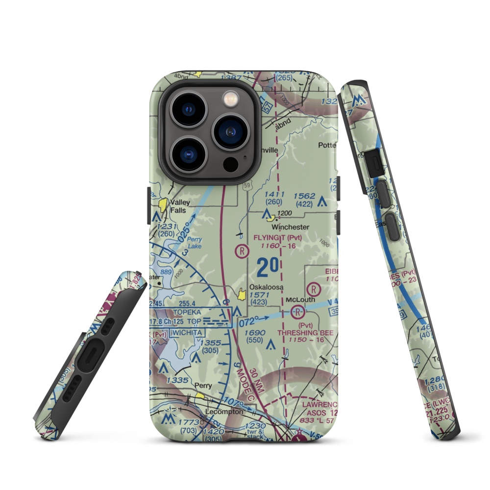 Flying T Airport (7KS0) VFR Sectional  Tough iPhone Case iPhone 13 Pro model shown