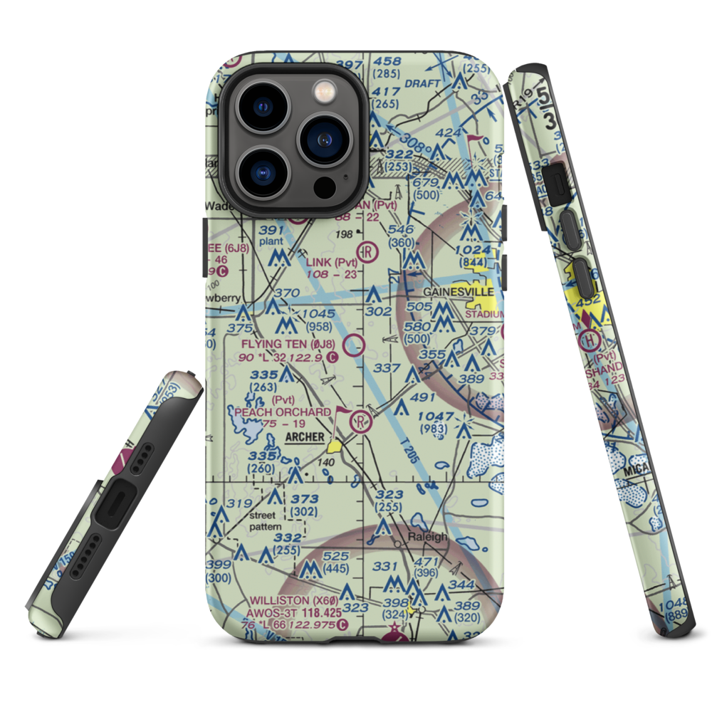 Flying Ten Airport (0J8) VFR Sectional  Tough iPhone Case iPhone 13 Pro Max model shown