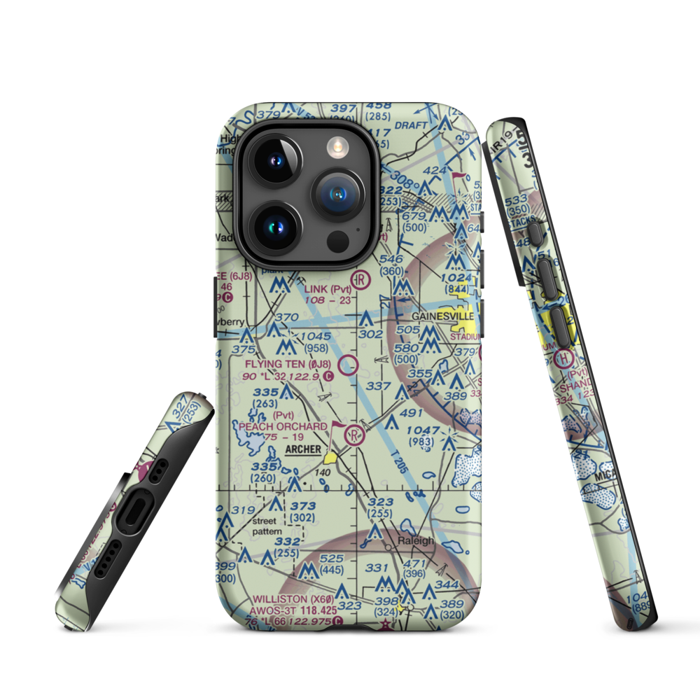 Flying Ten Airport (0J8) VFR Sectional  Tough iPhone Case iPhone 15 Pro model shown