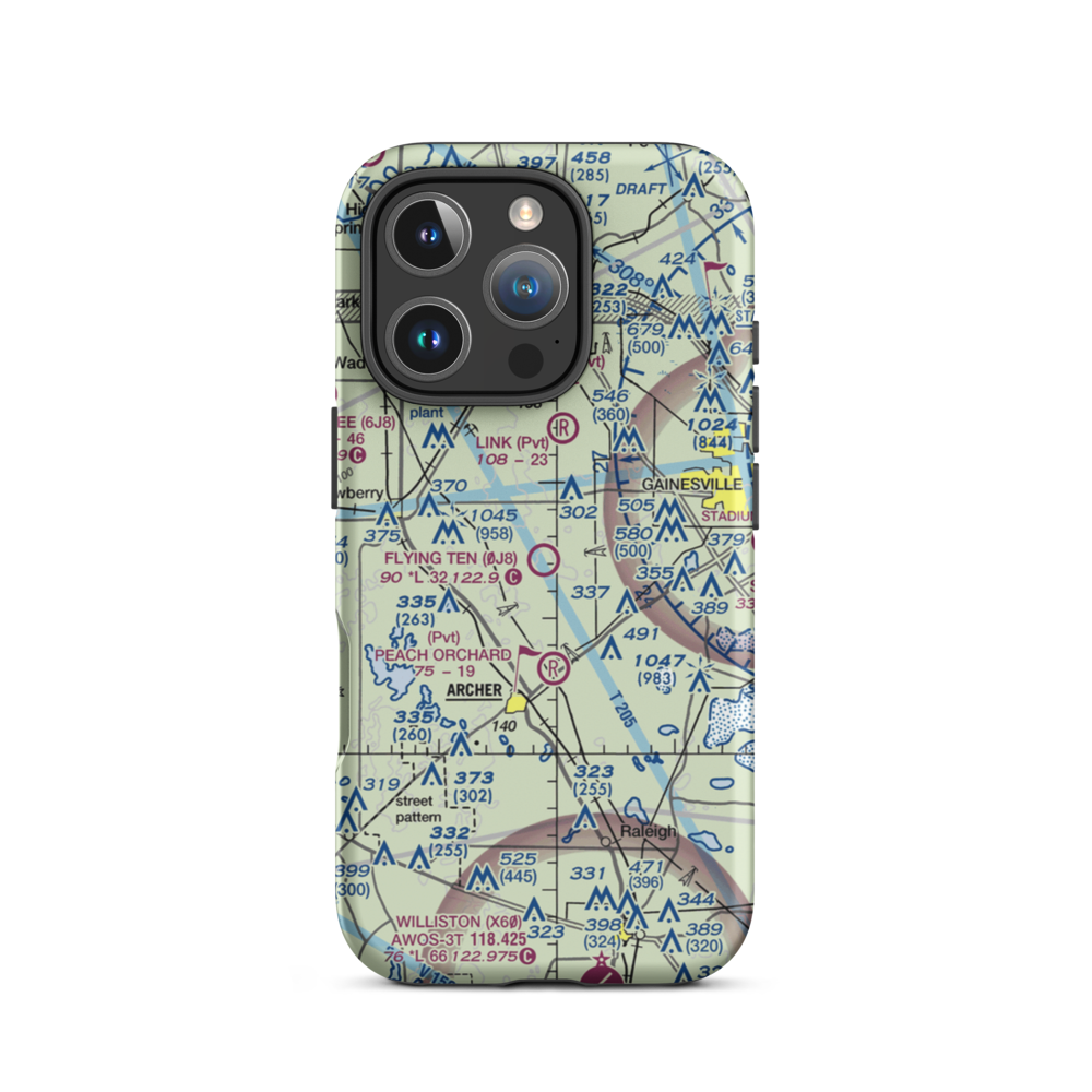 Flying Ten Airport (0J8) VFR Sectional  Tough iPhone Case iPhone 16 Pro model shown