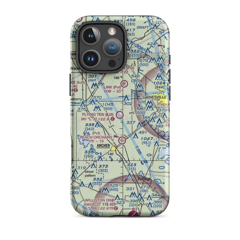 Flying Ten Airport (0J8) VFR Sectional  Tough iPhone Case iPhone 16 Pro Max model shown