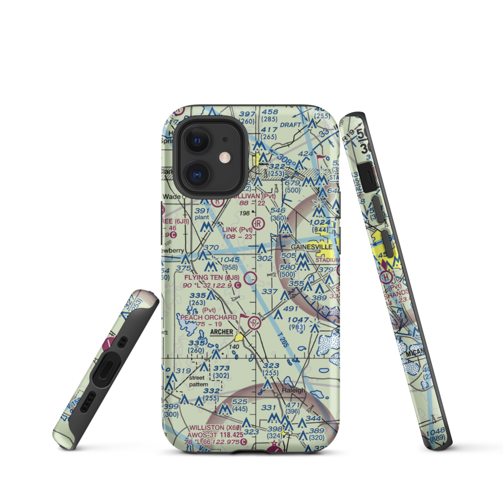 Flying Ten Airport (0J8) VFR Sectional  Tough iPhone Case iPhone 12 mini model shown