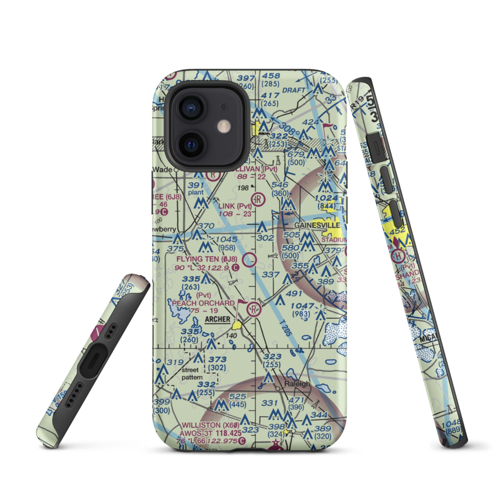 Flying Ten Airport (0J8) VFR Sectional  Tough iPhone Case iPhone 12 model shown