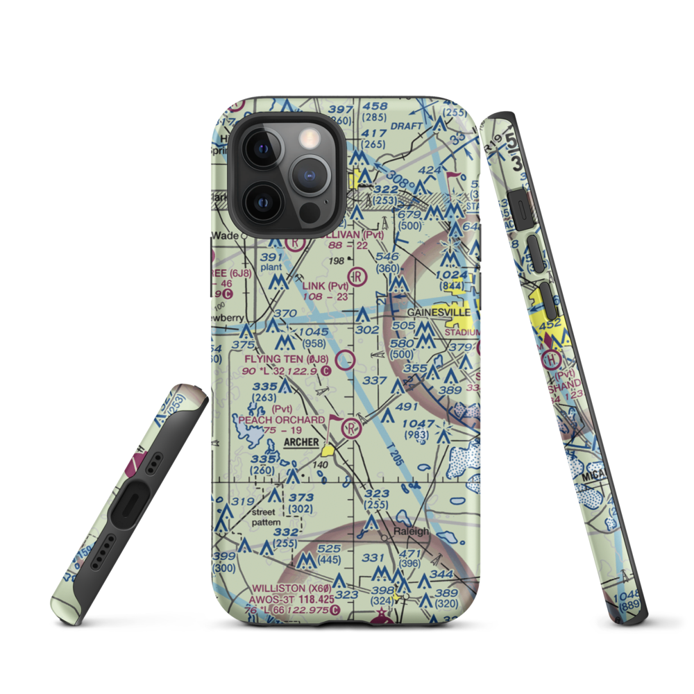 Flying Ten Airport (0J8) VFR Sectional  Tough iPhone Case iPhone 12 Pro model shown