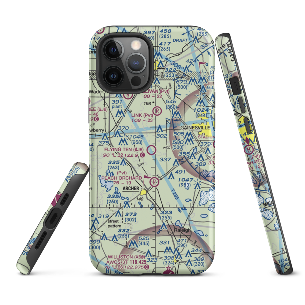 Flying Ten Airport (0J8) VFR Sectional  Tough iPhone Case iPhone 12 Pro Max model shown