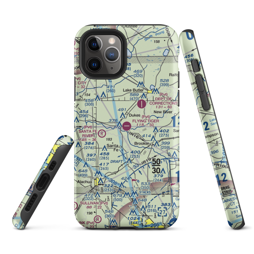 Flying Tiger Field (FL54) VFR Sectional  Tough iPhone Case iPhone 11 Pro model shown